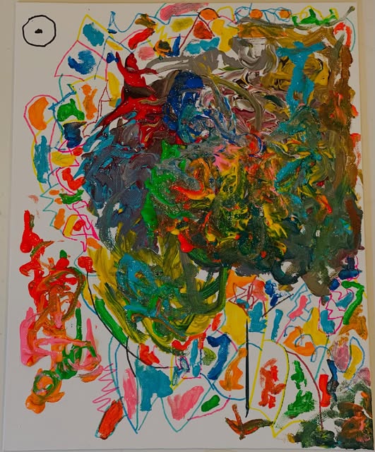 Pinball machine, an abstract painting by Kevin Bartley