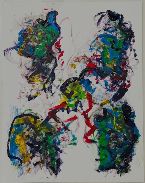 Legs for dinner, an abstract acrylic painting by Kevin Bartley