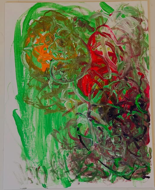 Little boy, an abstract acrylic painting by Kevin Bartley