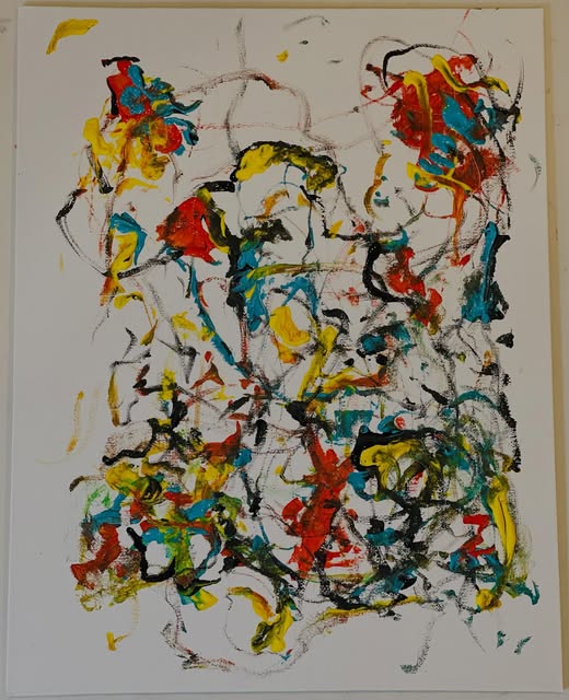 Dog days, an abstract acrylic painting by Kevin Bartley