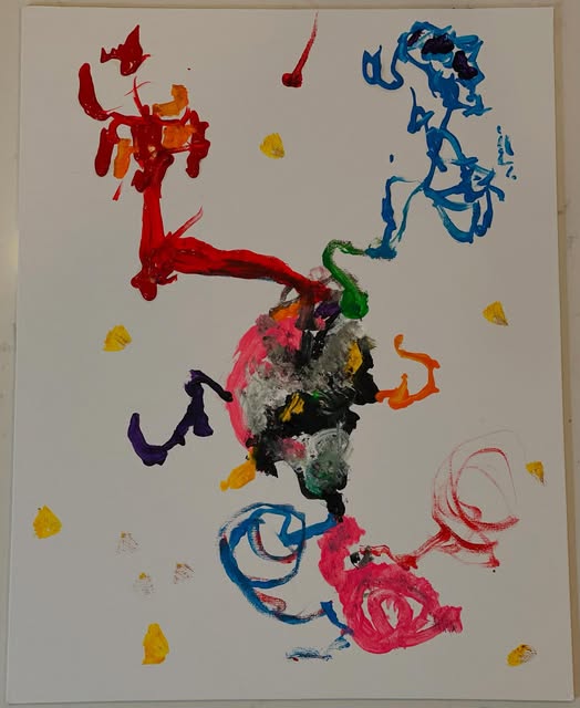 Chimp tricycle, an abstract painting by Kevin Bartley