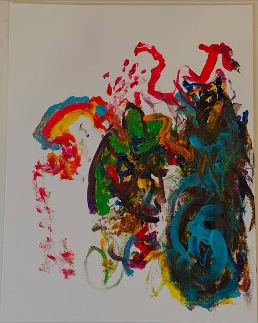 Mantis Frolic, an abstract painting by Kevin Bartley