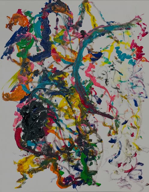 Brontosaurus, an abstract acrylic painting by Kevin Bartley