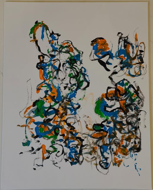 Corn depo, an abstract acrylic painting by Kevin Bartley