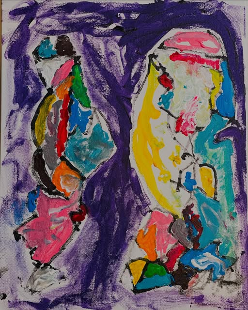 7-11 idols, an abstract painting by Kevin Bartley